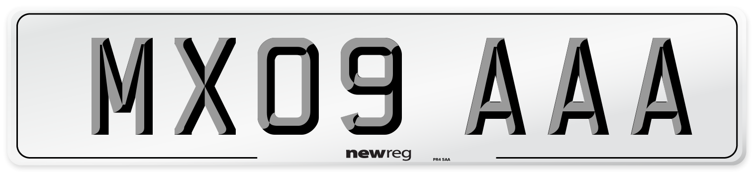 MX09 AAA Number Plate from New Reg